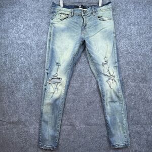 Jordan Craig Jeans Mens 34/32 Ross Grunge Ripped Thrashed Distressed Moto Street